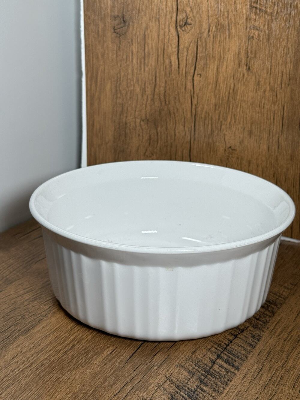 French White Corning Ware 7.5” Soufflé Casserole Dish Oven To Table F-5-b